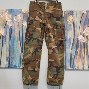 Camouflage Cargo Pants, Small-Regular